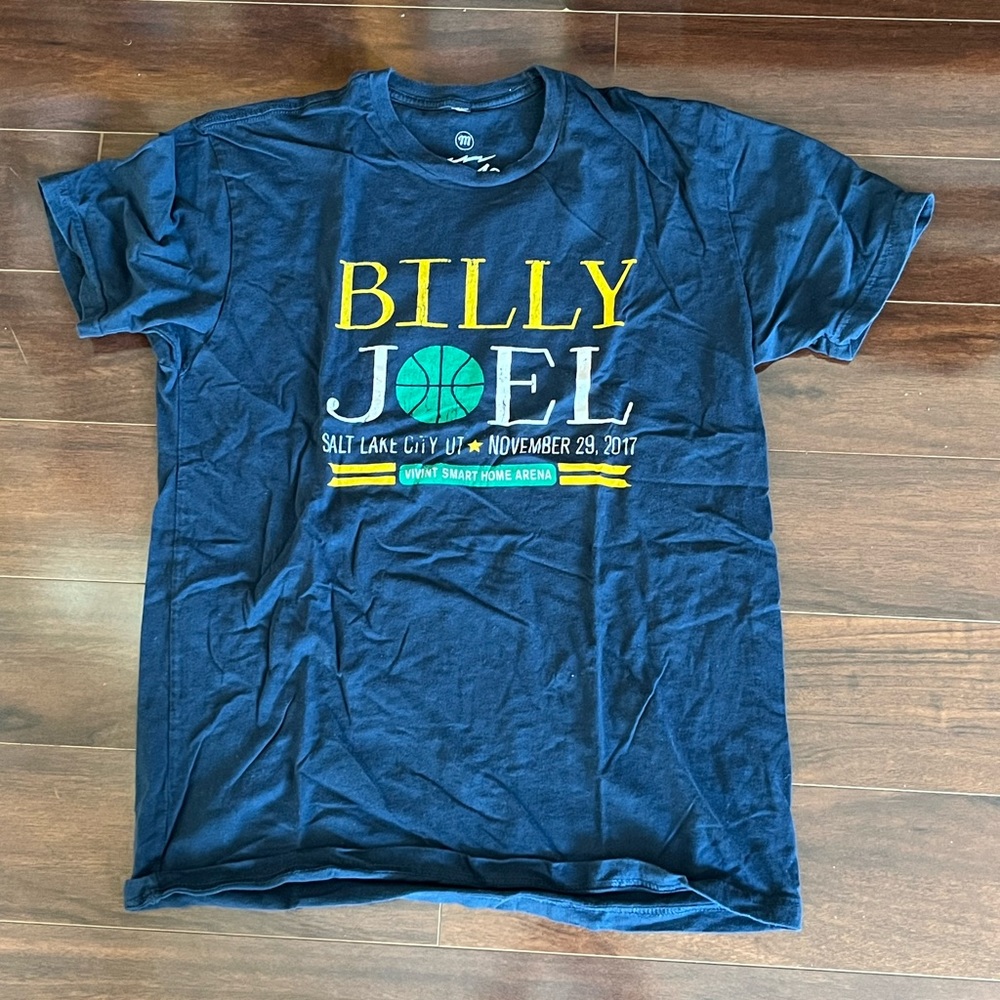 ⭐️ Billy Joel Navy Blue Salt Lake City 2017 Concert T-Shirt - Men's Medium